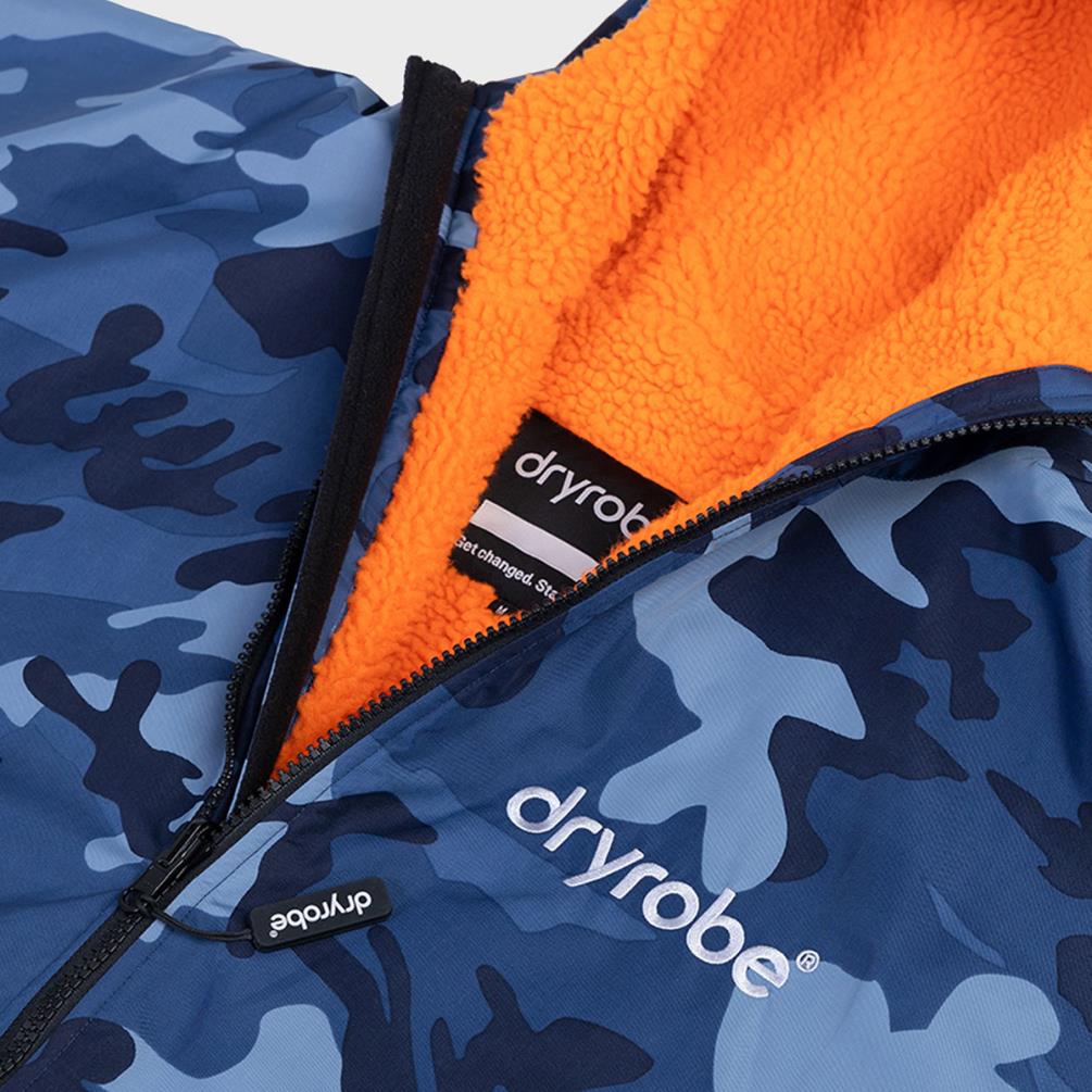 dryrobe Advance Long Sleeve Changing Robe - Blue Camo / Orange Extra Image 4
